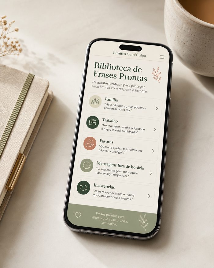 Biblioteca de frases prontas no celular